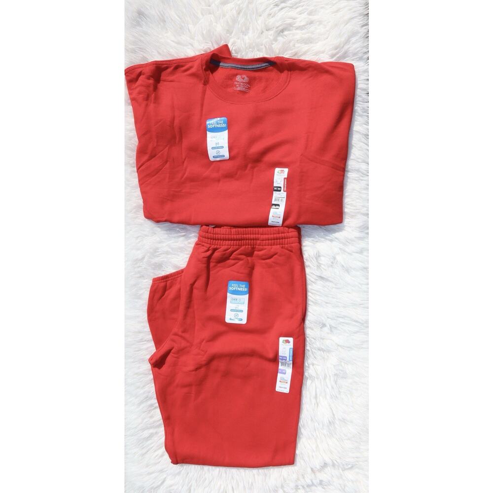 Men’s Red Lounge Bundle 2XL 3XL Sweatpants Sweatshirt Texas Tee